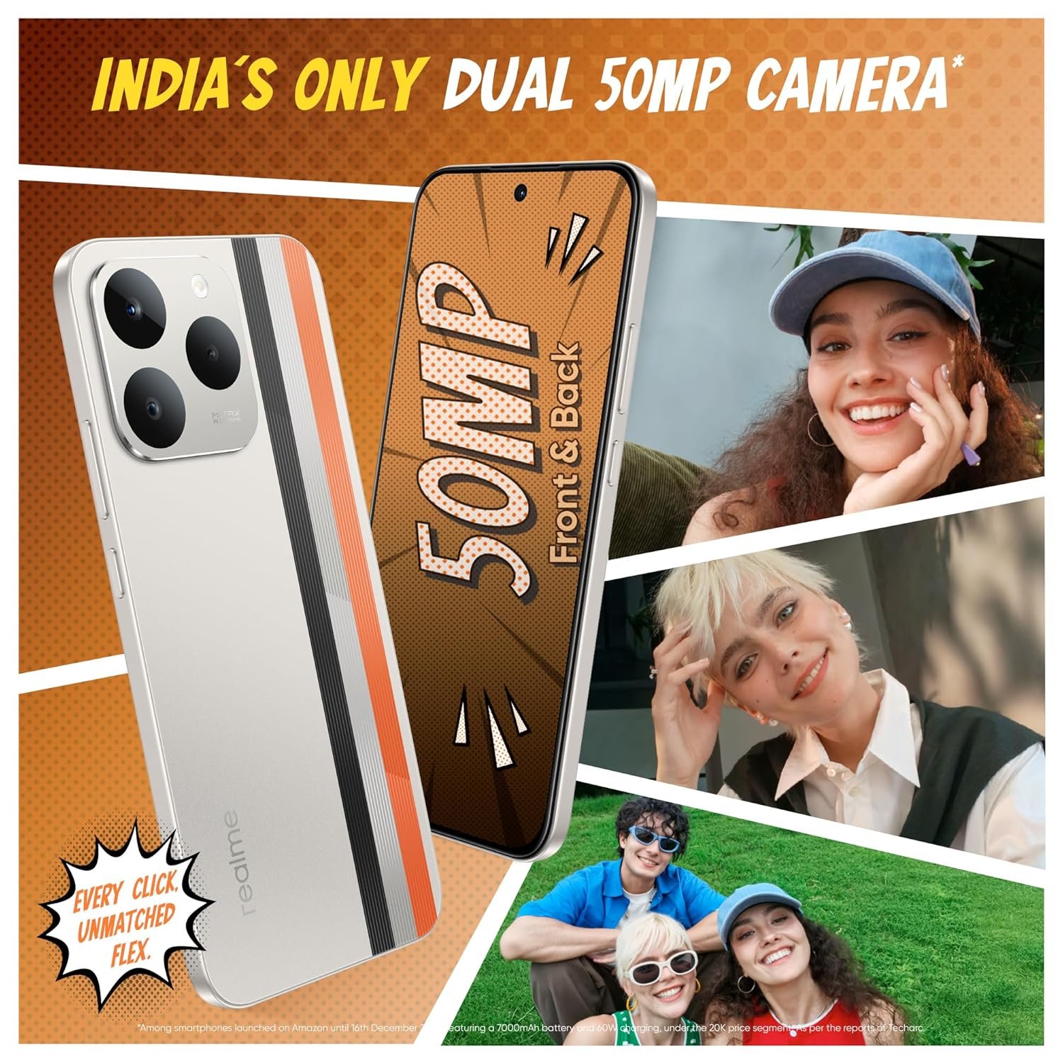 realme NARZO 90 5G (Carbon Black,6GB+128GB) | 7000mAh Biggest Battery | 60W Fastest Charging | 50MP Front & Rear AI Cameras | 4000nits Brightest Display | AI Assist | IP69 Dust & Water Resistance - Image 4