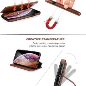 WHITBULL Slim Magnetic Closer Stand Leather Flip Case Cover for Oppo F31 Pro Plus 5G / Oppo F31 Pro+ 5G – Brown