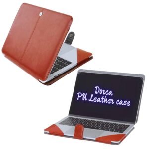 Dorca® Elegant Tan Leatherette Laptop Case Cover for ASUS Vivobook 15 OLED (2023) 15.6" X1505VA