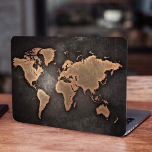 World Map 02 Full Vinyl Laptop Skin/Sticker/Cover for 14 Inches Laptops Laminated-Removable-HD Quality Compatible for Hp-Dell-Sony-Lenovo-Asus etc.(13.8x9.6 Inches)