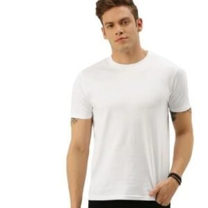 Classic White Cotton T-Shirt, Short Sleeve, Crew Neck, Casual Wear