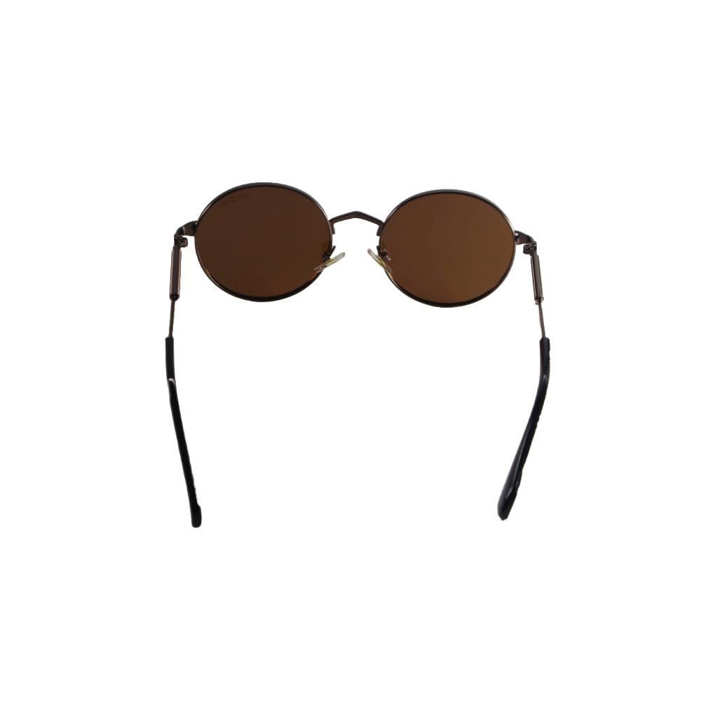 Monkey Unisex Round Polarized Sunglasses With Brown Lense, Double Bridge Metal Frame, UV Protection for Men and Women - Image 6