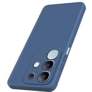 Back Cover for Vivo T4X 5G | Matte Soft Silicon Flexible | Camera Bump Protection | All Side Shock Proof Rubberised Back Case Cover for Vivo T4X 5G (Blue)