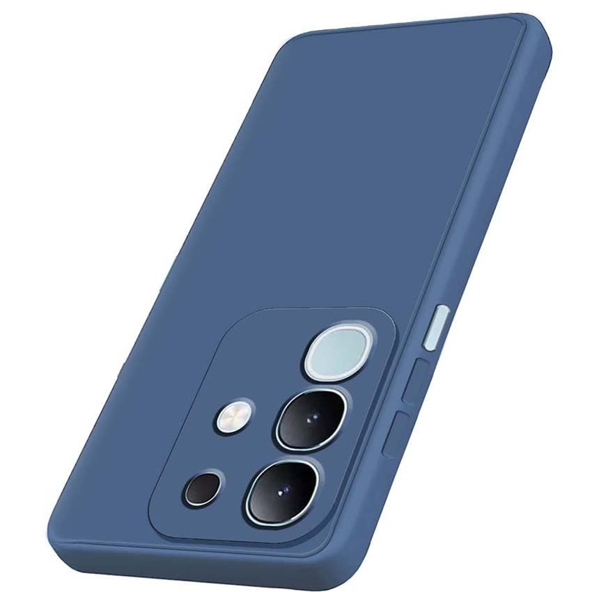 Back Cover for Vivo T4X 5G | Matte Soft Silicon Flexible | Camera Bump Protection | All Side Shock Proof Rubberised Back Case Cover for Vivo T4X 5G (Blue)