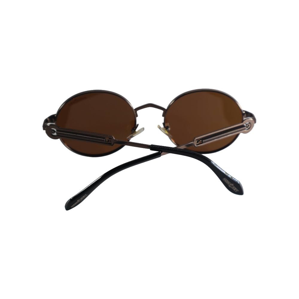 Monkey Unisex Round Polarized Sunglasses With Brown Lense, Double Bridge Metal Frame, UV Protection for Men and Women - Image 7