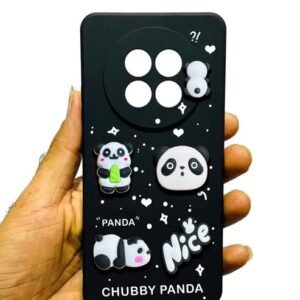 Back Case Cover Compatible for Oppo F31 Pro Plus 5G | Panda Silicone Case | Camera Protection | Body Protection | Shock Proof | Color Black