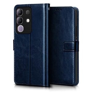 TOUCCH Flip case for Vivo T4x 5G / iQoo Z10x 5G| Card & Money Pocket|Flexible Stand Design Leather Cover for Vivo T4x 5G / iQoo Z10x 5G | Blue