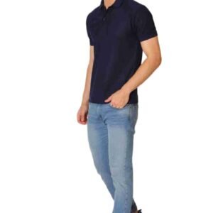 Men’s Solid Fit Cotton T Shirt | Collar Tshirts | Half Sleeves | Plain-Regular Fit (Jet Blue_M) (Available in Plus Size)