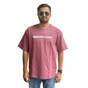 WANDERLOOMS Men’s Cotton Oversized T-Shirt Regular Fit | Round Neck Half Sleeve Drop Shoulder Oversized T Shirt for Men | Printed Loose Fit Baggy Tshirt