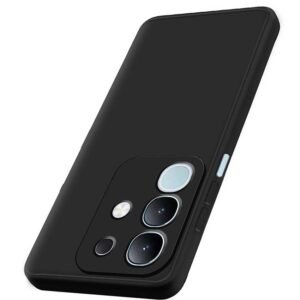 Back Cover Case for Vivo T4X 5G | Matte Soft Silicon Flexible | Camera Bump Protection | All Side Shock Proof Rubberised Back Case Cover for Vivo T4X 5G (Black)