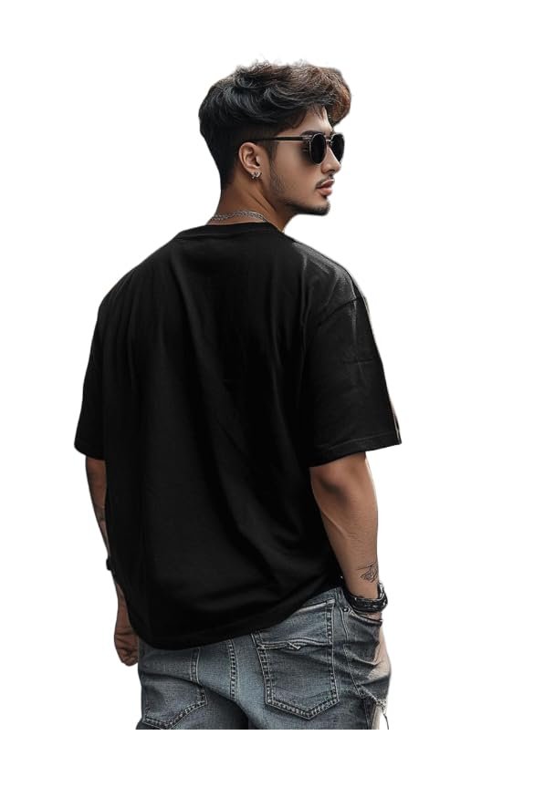 URGEAR Milano Italia Oversized T-Shirt, Black, Casual Streetwear - Image 2