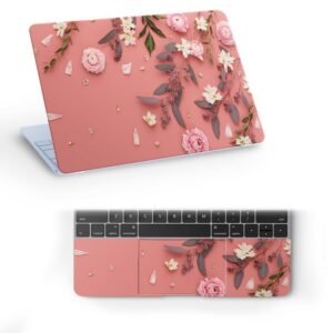 Floral D139 Full Vinyl Laptop Skin/Sticker/Cover for 14 Inches Laptops Laminated-Removable-HD Quality Compatible for Hp-Dell-Sony-Lenovo-Asus etc.(13.8x9.6 Inches)
