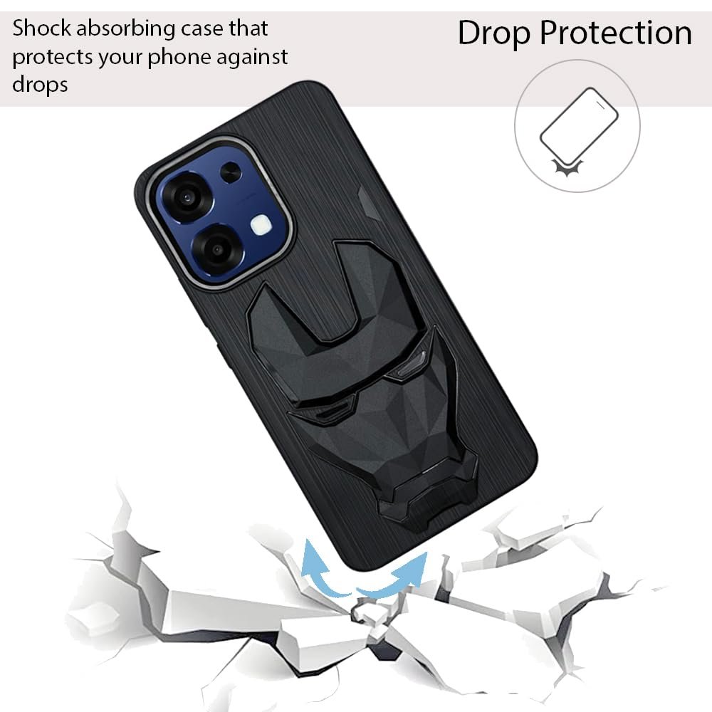 Soft Back Case for Oppo F31 5G | 3D Mask Case | Silicon TPU Shockproof Scratchproof Cover | Black - Image 4