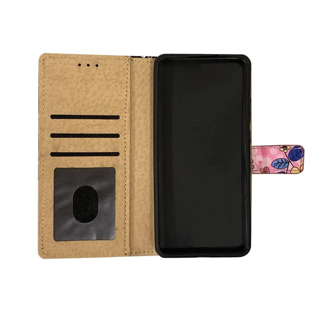 amazon basics Oppo F31 Pro 5G Flip Cover | Card Pockets Wallet & Stand | Flip Cover for Oppo F31 Pro 5G (Pink Flower) - Image 2