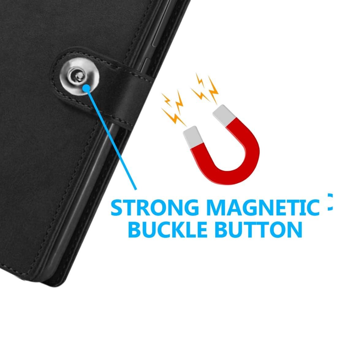 Fashionury Flip Back Case for Oppo F31 Pro 5G | Genuine Leather Finish | Designer Button | Inbuilt Pockets & Stand | Flip Cover Back Case for Oppo F31 Pro 5G (Black) - Image 6