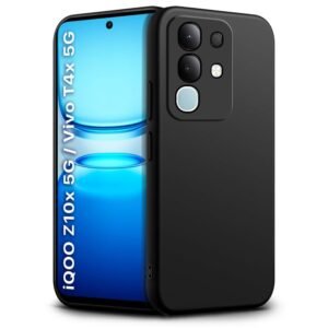 WOW IMAGINE Back Cover for Vivo T4x 5G | iQoo Z10x 5G | Vivo Y31 Pro 5G | Ultra Slim Soft Rubberised Case | Inner Velvet Fabric Lining | Matte Silicone Flexible Mobile Case | Camera Protection (Black)