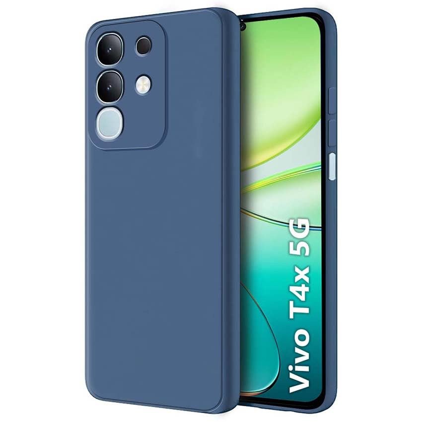 Back Cover for Vivo T4X 5G | Matte Soft Silicon Flexible | Camera Bump Protection | All Side Shock Proof Rubberised Back Case Cover for Vivo T4X 5G (Blue) - Image 7