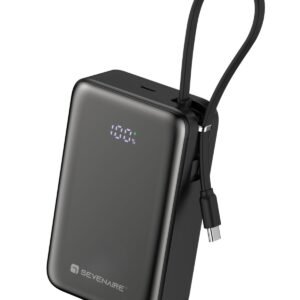 SEVENAIRE 65W 20000mAh Laptop Powerbank, with Built-in 65W Type-C Cable| Supports PPS & Super Fast Charging 2.0, Charges MacBook air 0-100%, Charges Dell, Lenovo,HP, asus,iPhones,Samsung,Pixel (LP65)