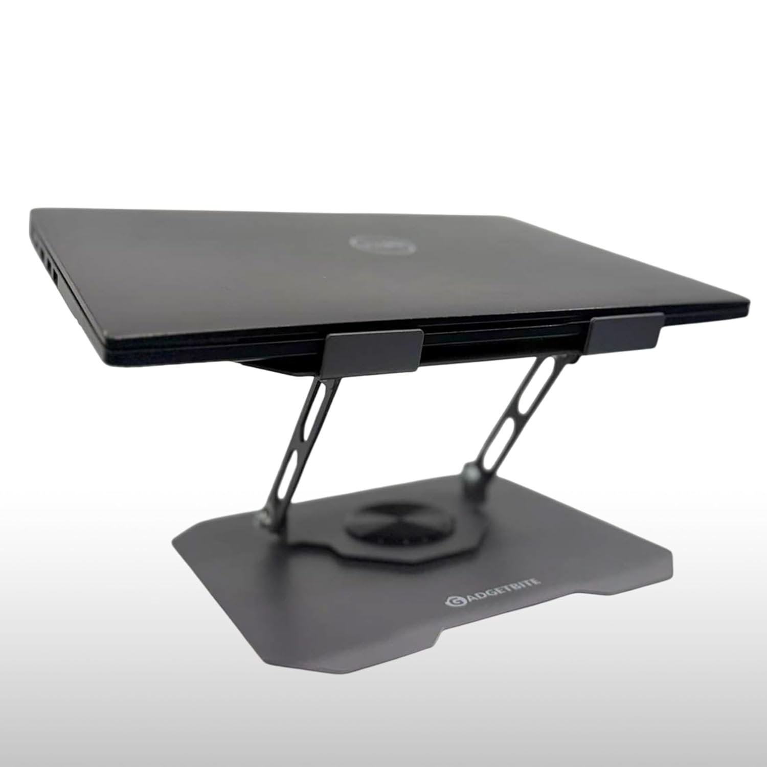 GadgetBite Laptop Stand with 360° Rotation, Foldable and Height-Adjustable Design. Sturdy Carbon Steel Build with Anti-Slip Pads. Supports laptops up to 15.6” – MacBook, Dell, HP & More - Grey - Image 2