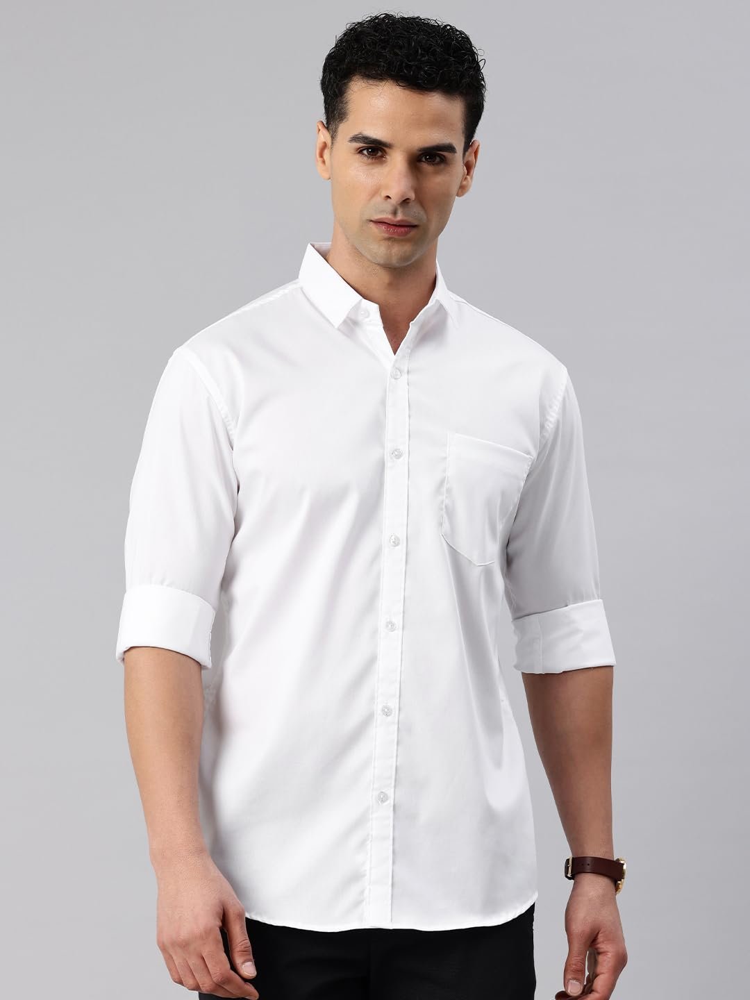 Majestic Man Men's Cotton Slim Fit Solid Casual Shirt - Image 2