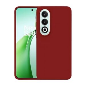 LIRAMARK Liquid Silicone Soft Back Cover Case for OnePlus Nord CE4 5G (Red)