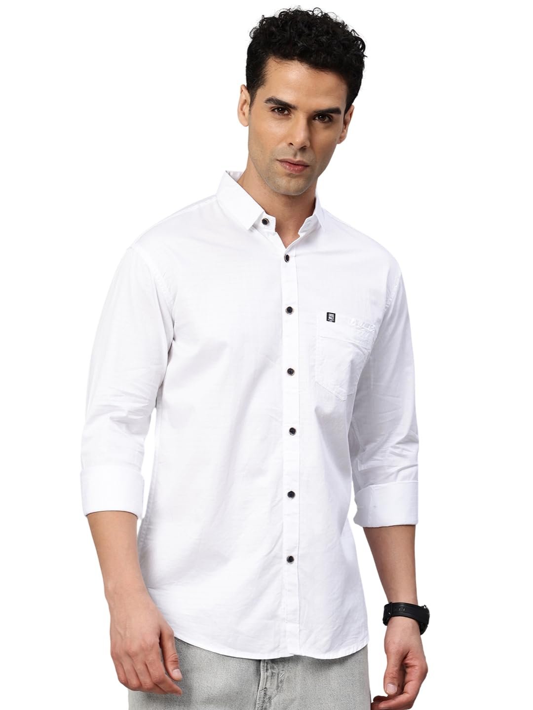Majestic Man Comfort Slim Fit Solid Pure Cotton Casual Shirt