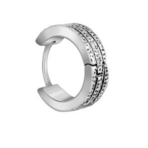 GIVA 925 Oxidised Silver Huggie Hoop Earring for Him, Single| Studs to Gift Men & Boys | With Certificate of Authenticity and 925 Stamp | 6 Months Warranty