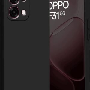 Back Cover for Oppo F31 5G | Soft Matte Liquid Silicone Case | Camera Protection & Shockproof Slim Flexible Back Cover (Black)