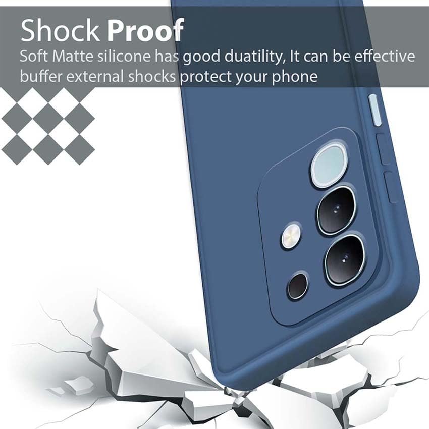 Back Cover for Vivo T4X 5G | Matte Soft Silicon Flexible | Camera Bump Protection | All Side Shock Proof Rubberised Back Case Cover for Vivo T4X 5G (Blue) - Image 6