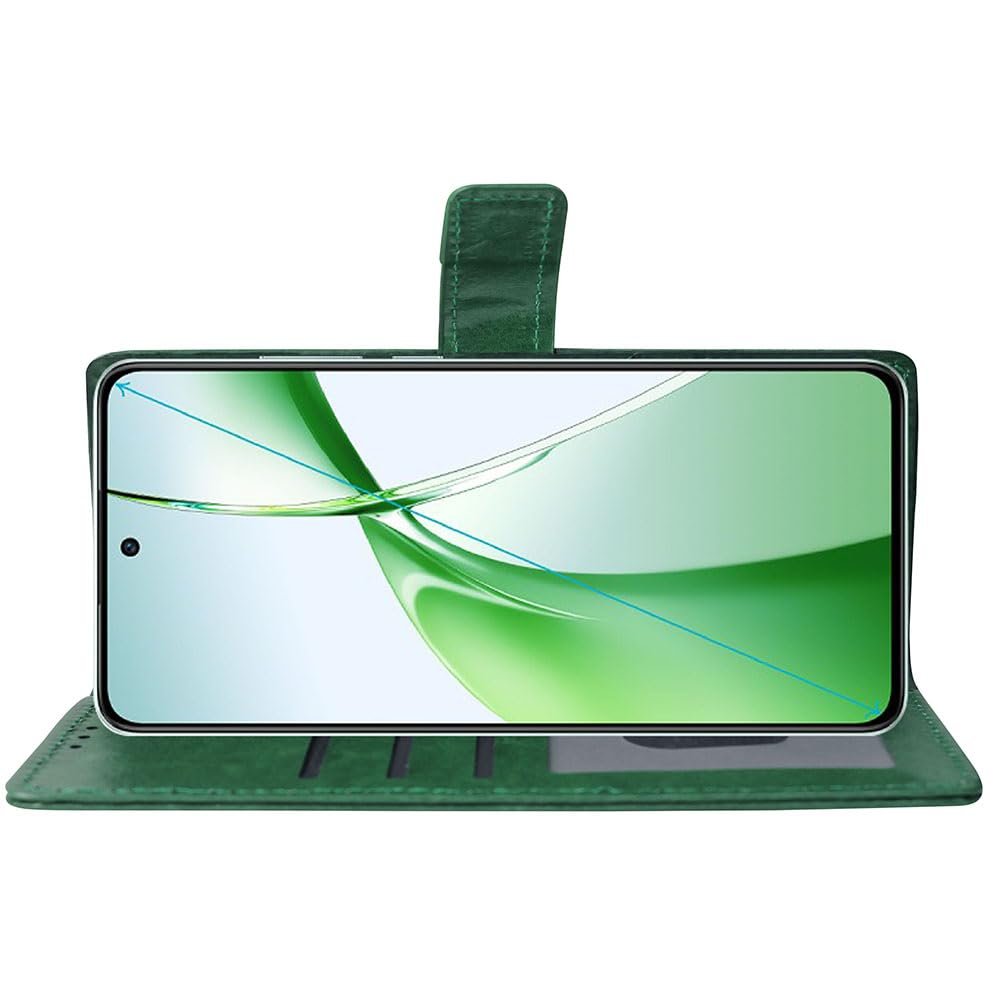 Flip Cover Back Case for OnePlus Nord CE4 5G | Premium Leather Finish | Inbuilt Pockets & Stand | Flip Cover Back Case for OnePlus Nord CE4 5G (Green) - Image 5