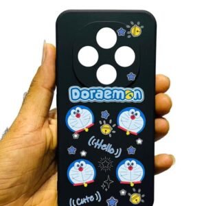 Doraemon Back Case Cover for Oppo F31 Pro 5G, Cute 3D Cartoon Design, Black