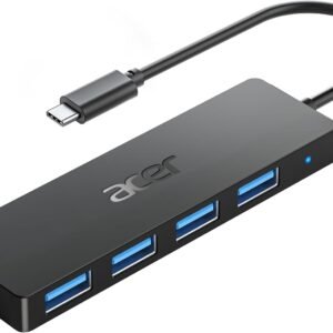 Acer USB C Hub for Laptops 4-in-1, Multi USB 3.0 Port Hub Extension Adapter, Type C to A Splitter Extender for Keyboard, Mouse, Compatible with acer PC, XPS, Surface, ThinkPad - 0.7FT/21cm