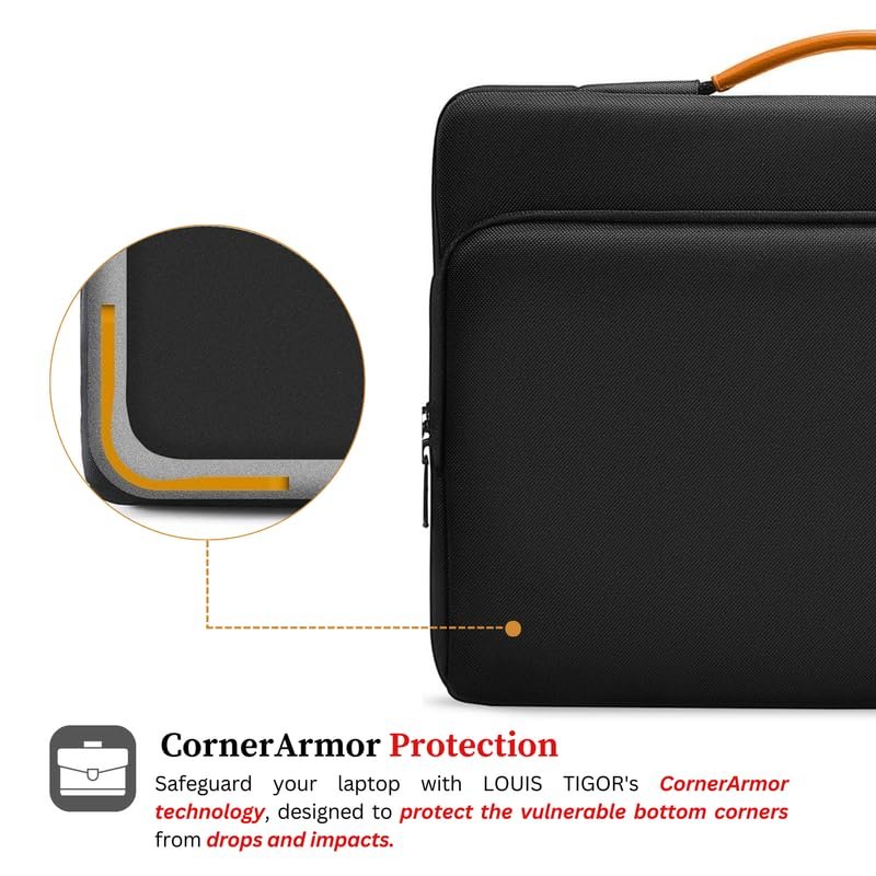 13.3-" Laptop Sleeve Bag, Waterproof Case for MacBook Pro, Surface Laptop, ASUS VivoBook, Surface Book, Premium Protective Cover for Business and Travel - Black -Single Pocket - Image 6