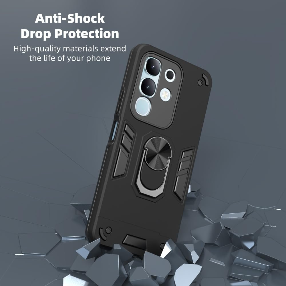 NDCOM for Vivo T4x 5G Back Cover | Premium Protection Case for vivo iQOO Z10x Back Cover | Shockproof Ring Holder Case - Image 5