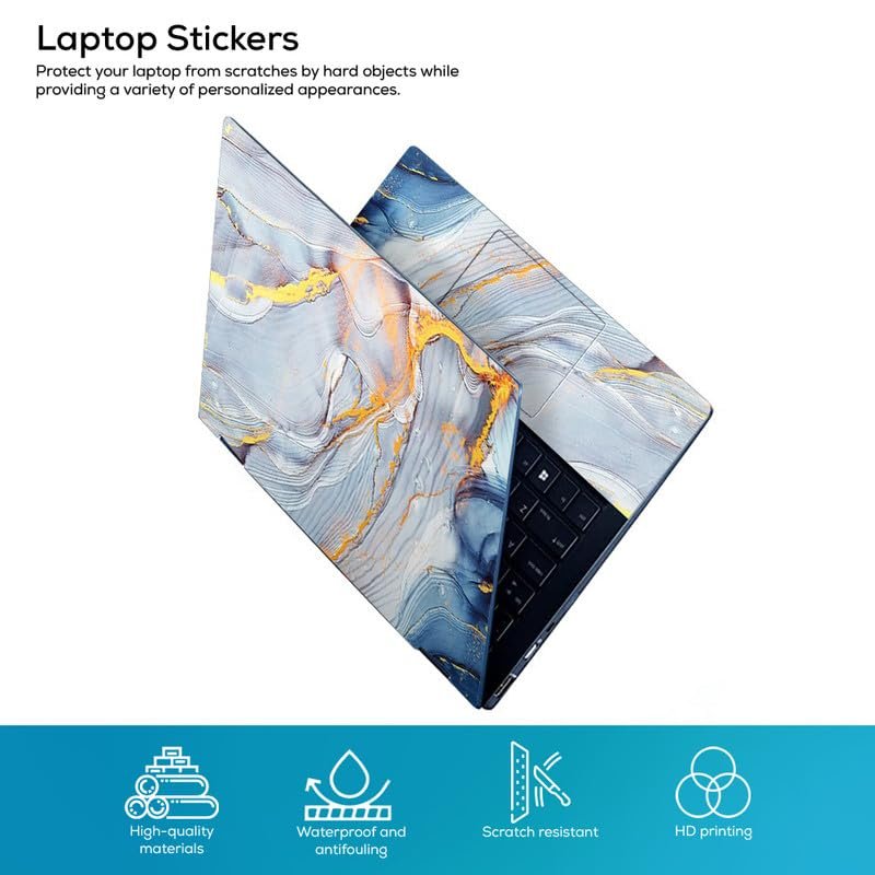 Marbel D27 Top+Wrist Pad Vinyl Laptop Skin/Sticker/Cover for 15 to 15.6 Inches Laptops Laminated-Removable-HD Quality Compatible for Hp-Dell-Sony-Lenovo-Asus etc.(15x10 Inches) - Image 2