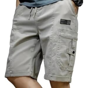 Men Fashion Cotton Shorts Pant for Men, Drawstring Waist Casual Half Pant for Man, Relaxed Fit