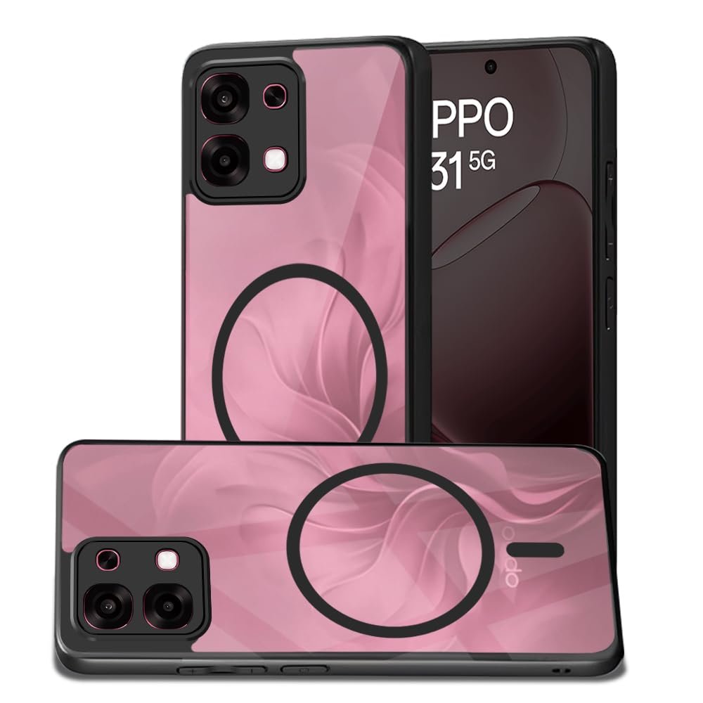 Oppo F31 5G Back Cover | 360° Protection | Crystal Clear Hard Back Transparent | Compatible with MagSafe Accessories (PC+TPU, Black Bumper)