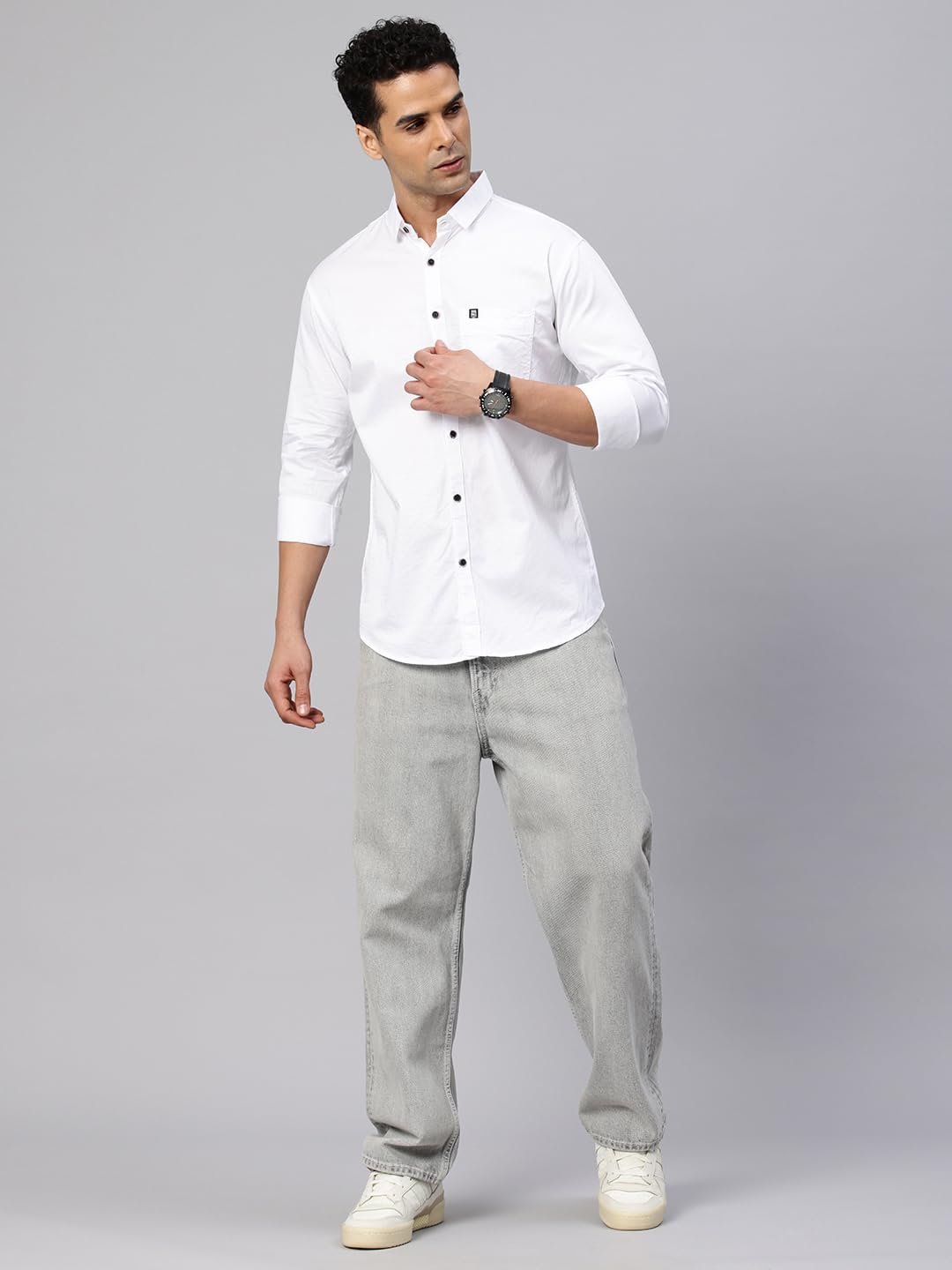 Majestic Man Comfort Slim Fit Solid Pure Cotton Casual Shirt - Image 5