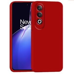 amazon basics Basic Case for OnePlus Nord CE4 5G (Silicone_Red)