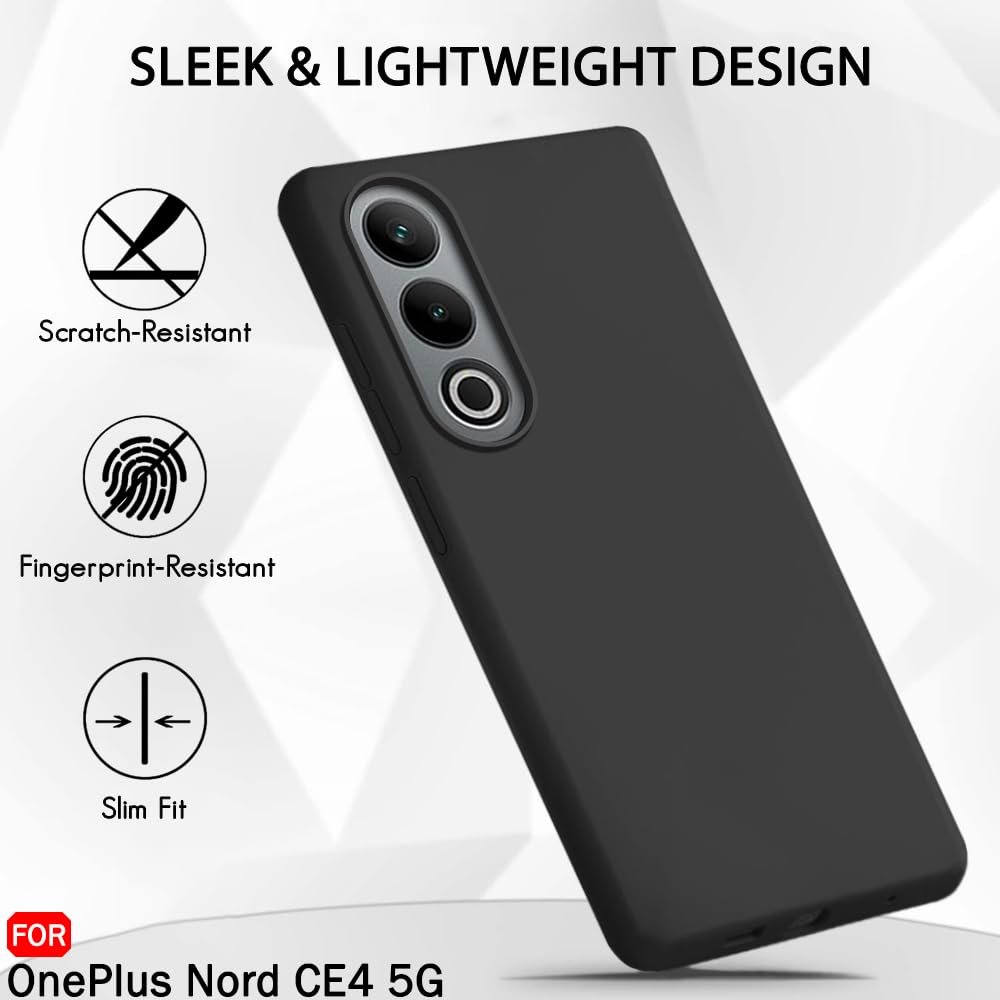 TheGiftKart Liquid Silicone Back Cover Case for OnePlus Nord CE 4 5G | Soft Micro-Fibre Lining Inside | Camera Protection Bump | Shockproof Back Cover Case for OnePlus Nord CE4 5G (Silicone, Black) - Image 6