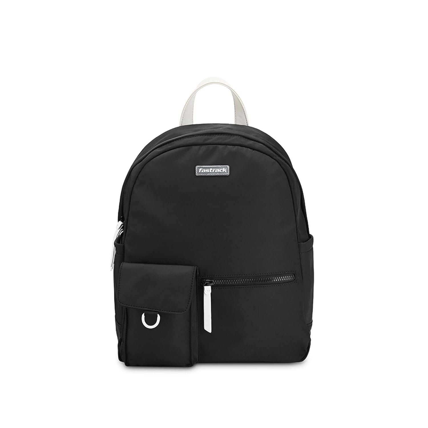 Fastrack Black Laptop Backpack for Men & Women | Lightweight Nylon Backpack with 14-Inch Padded Laptop Compartment, Front Zip Pocket & Organiser | Stylish Everyday Backpack for College, Work & Travel