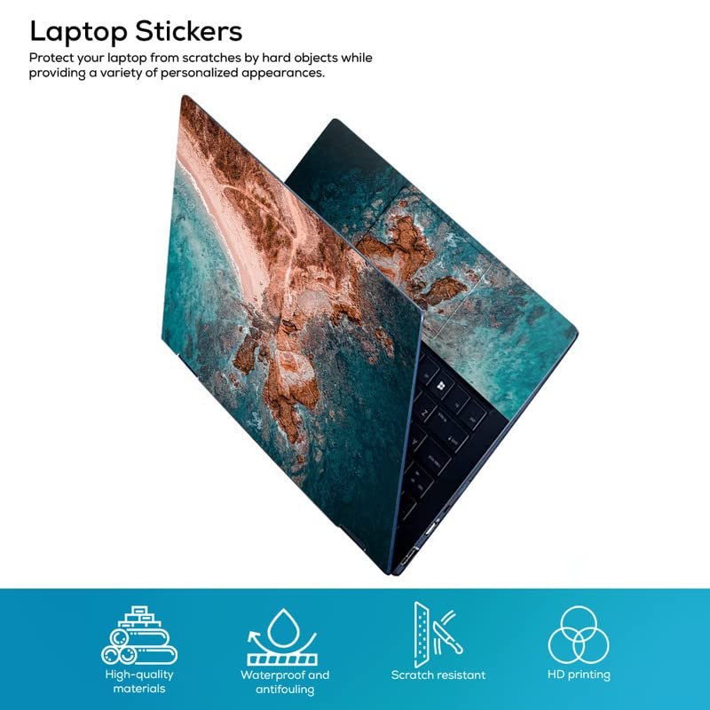 Ocean Theme Top+Wrist Pad Vinyl Laptop Skin/Sticker/Cover for 15 to 15.6 Inches Laptops Laminated-Removable-HD Quality Compatible for Hp-Dell-Sony-Lenovo-Asus etc.(15x10 Inches) - Image 2