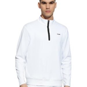 hummel Molin Half Zip Regular Fit Solid Gym Sweatshirt for Men- Premium Polyester Workout Pullover – Comfortable Athletic Training Top