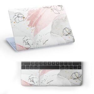 Floral D39 Top+Wrist Pad Vinyl Laptop Skin/Sticker/Cover for 15 to 15.6 Inches Laptops Laminated-Removable-HD Quality Compatible for Hp-Dell-Sony-Lenovo-Asus etc.(15x10 Inches)