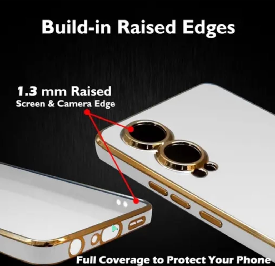 Luxury Unique Back Cover, Cute Electroplated Silicone 6D Chrome Case High Standard Quality Raised Edges for Camera Protection Back Cover for OnePlus Nord CE4 Lite 5G (White) - Image 3