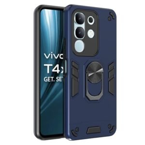 Amazon Brand-Solimo Kickstand Mobile Back Cover (360° Rotating Ring Holder) for Vivo T4x 5G / Y29 4G / Y31 Pro 5G / iQOO Z10x 5G (Blue)