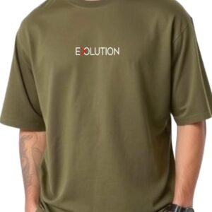 Evolution Oversized T-Shirt, Olive Green, Casual Fit