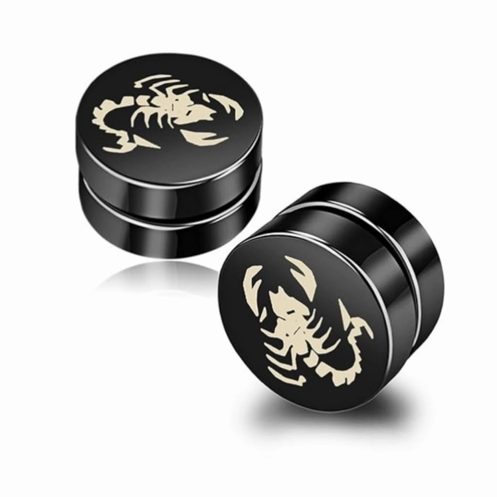 Magnetic Earrings for Men, Non Piercing Ear Studs for Sensitive Ears, Stylish Magnetic Earrings for Men and Boys, Fashion Accessories for men and Special Occasions, 10x10mm Metal