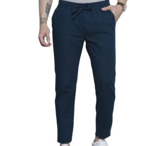 The Indian Garage Co Men’s Slim Fit Mid Rise Linen Jogger Trouser