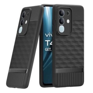 Amazon Basics Shockproof Case for Vivo T4x 5G / Y29 4G / Y31 Pro 5G / iQOO Z10x 5G | Full Camera Protection | TPU Flexible Back Cover for Vivo T4x 5G / Y29 4G / Y31 Pro 5G / iQOO Z10x 5G (Matte Black)